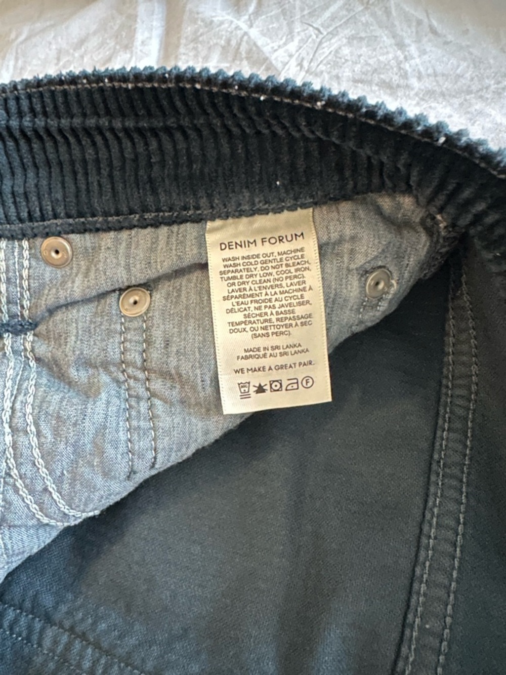 Minimalist Denim Forum Arlo High Rise Straight Corduroy Pants 27 Dark Teal Black - Picture 5 of 9